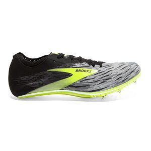 Brooks QW-K v4 Racing Shoes - Mens, Black/Grey/Yellow | IE-DXG206845